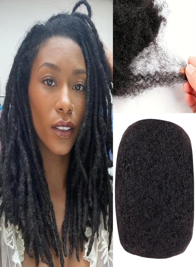 FCHLHFC Afro Kinky Bulk Human Hair For Dreadlocks Locs Extensions Repair Locs Twist Braiding 30Gram Afro Kinky Human Hair Bleach Before Dyeing (Natural Black) - Image 1